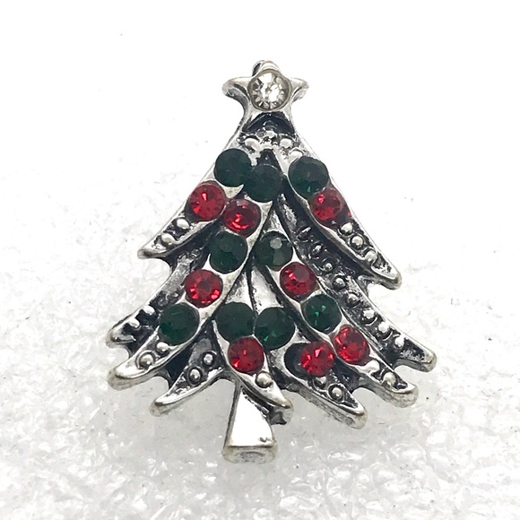 Christmas Tree snap button 20mm gingersnaps ASN20 - Picture 1 of 3